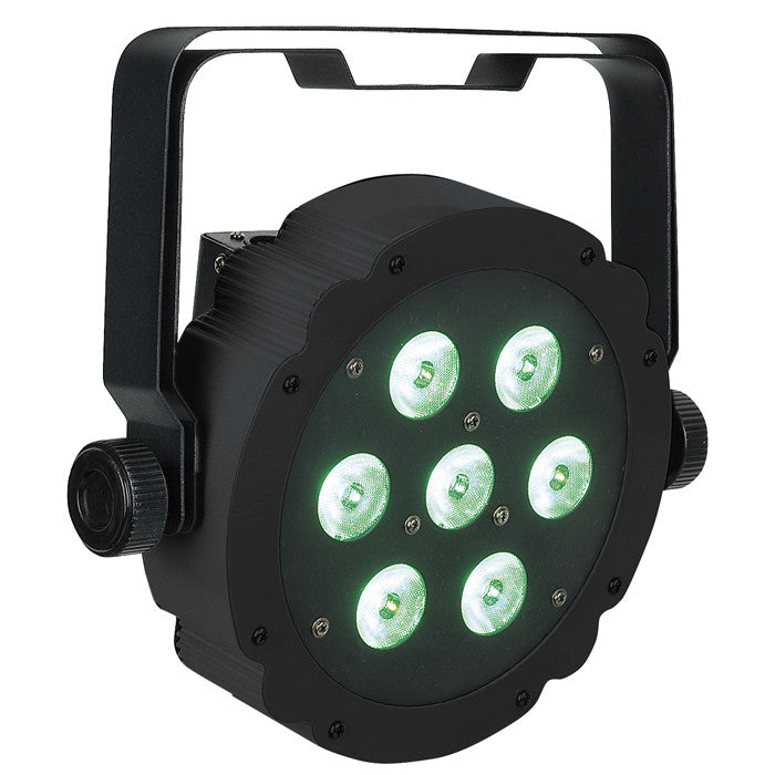 SHOWTEC COMPACT PAR 7 TRI PLATTE RGB LED-PAR ZWART