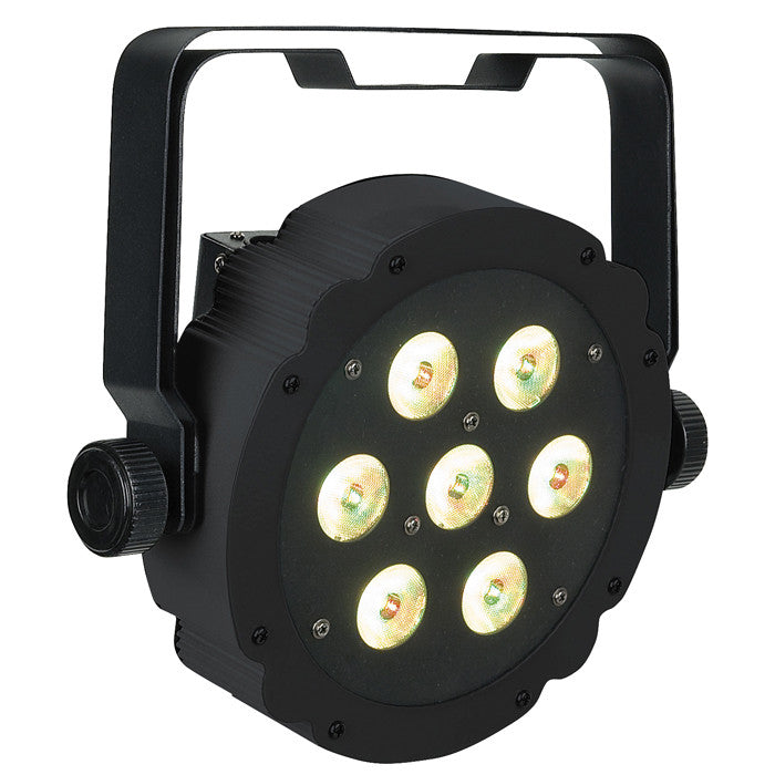 SHOWTEC COMPACT PAR 7 Q4 PLATTE RGBW LED-PAR ZWART