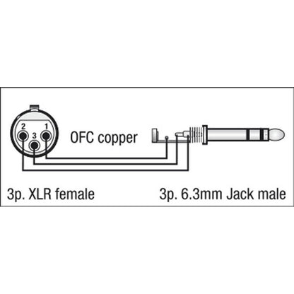 DAP FL03 1X XLR FEMALE NAAR 1X STEREO JACK 6M