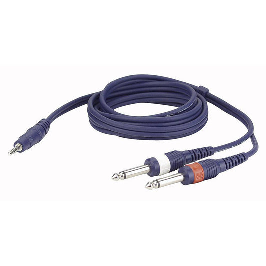 DAP FL31 1X STEREO MINI-JACK NAAR 2X JACK 150CM