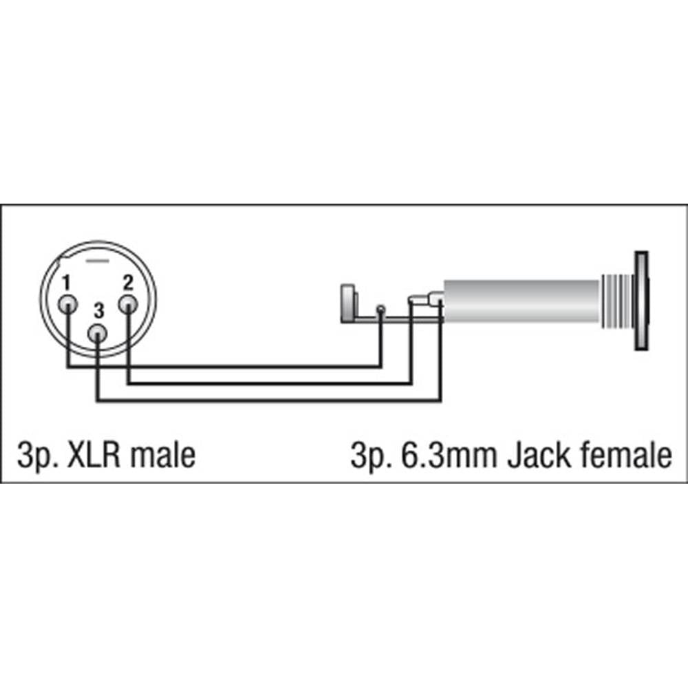 DAP FLA26 XLR MALE NAAR STEREO JACK FEMALE ADAPTER