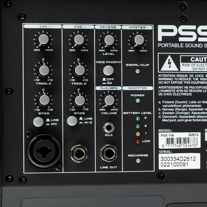 DAP PSS-106 MOBIELE GELUIDSSET OP ACCU MET DRAADLOZE MICROFOON, BT & MP3