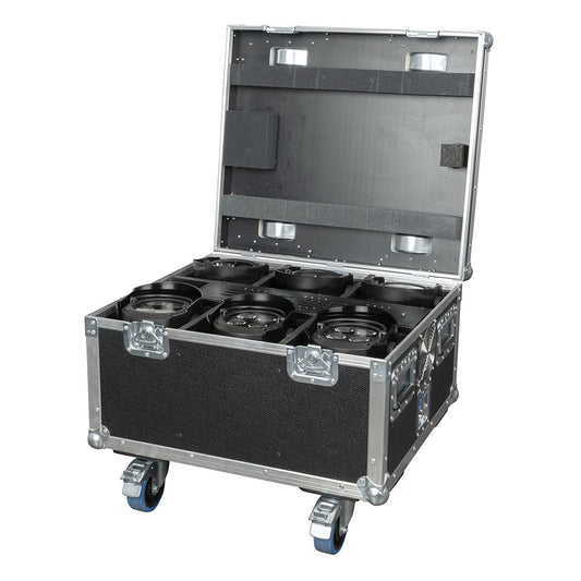 SHOWTEC EVENTSPOT 1600 Q4 SET MET 6 SPOTS IN FLIGHTCASE ZWART