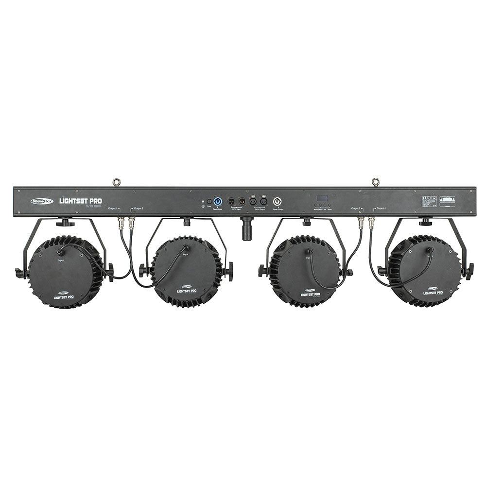 SHOWTEC LIGHTSET PRO 9/10 T-BAR MET 4 SPOTS RGBM