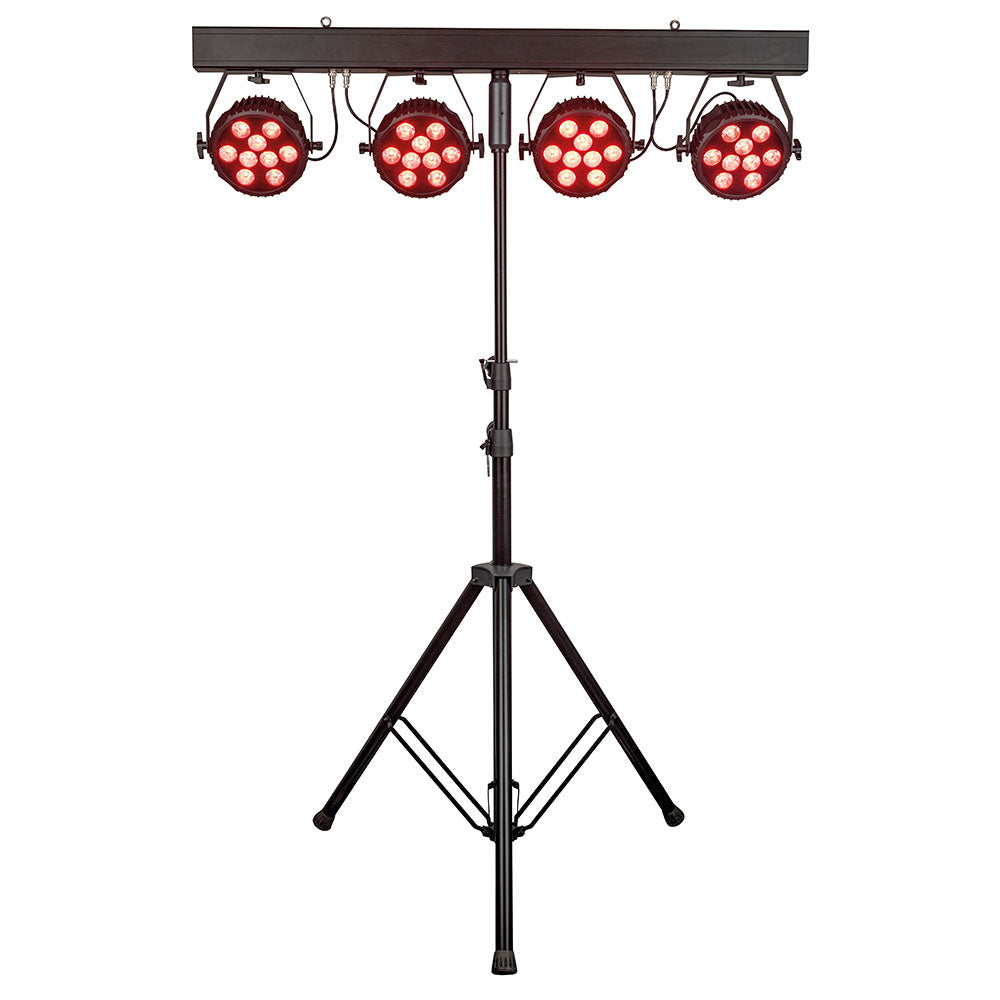 SHOWTEC LIGHTSET PRO 9/10 T-BAR MET 4 SPOTS RGBM