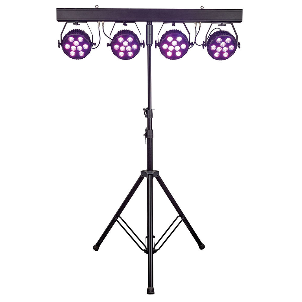 SHOWTEC LIGHTSET PRO 9/10 T-BAR MET 4 SPOTS RGBM