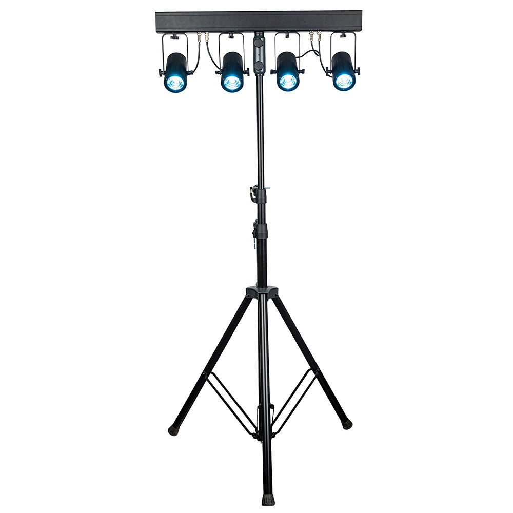 SHOWTEC PINSPOT BAR 4 RGBW T-BAR MET 4 PINSPOTS