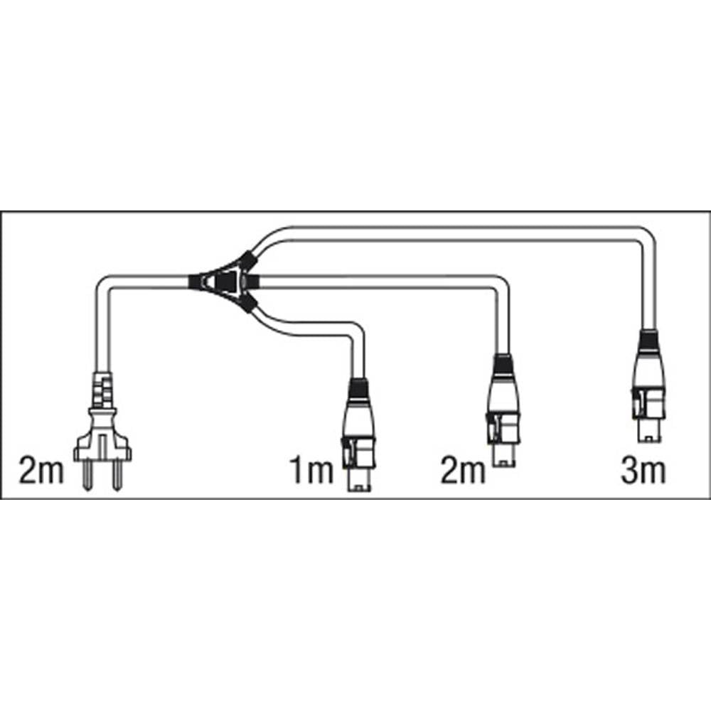 DAP POWERCON 3-WEG SPLIT KABEL